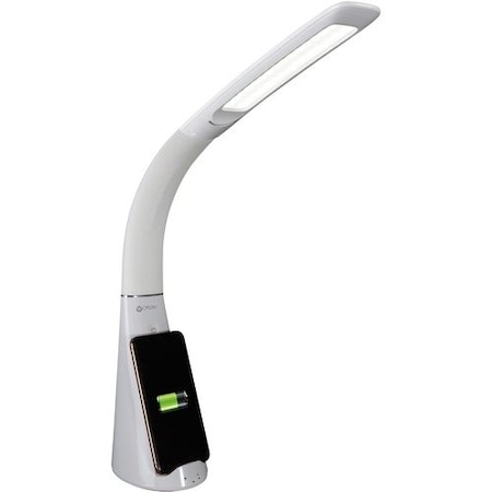 Ottlite Technologies Lamp, w/Wireless Charging, 5inx4inBase, 12in-22inH, White OTTSCNQC00S